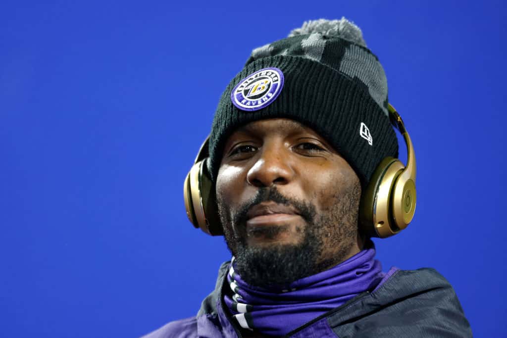 Dez Bryant #88 of the Baltimore Ravens warms up before the AFC Divisional Playoff game against the Buffalo Bills at Bills Stadium on January 16, 2021 in Orchard Park, New York.
